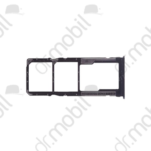 SIM tálca / tartó Xiaomi Redmi 7, DUAL, memória kártya tartó fekete